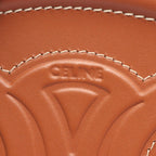 Celine Shoulder Bag Crossbody Oval Purse Cuill Triomphe Brown Leather — view 4