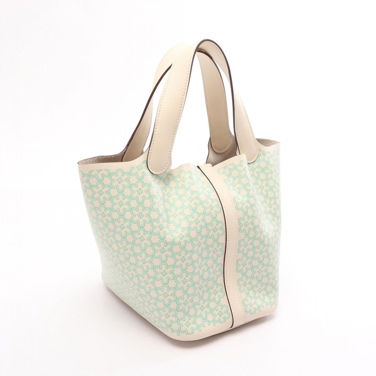 Hermes Picotin Lock PM Lucky Daisy Nata Vert Leather Handbag — view 2