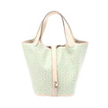 Hermes Picotin Lock PM Lucky Daisy Nata Vert Leather Handbag