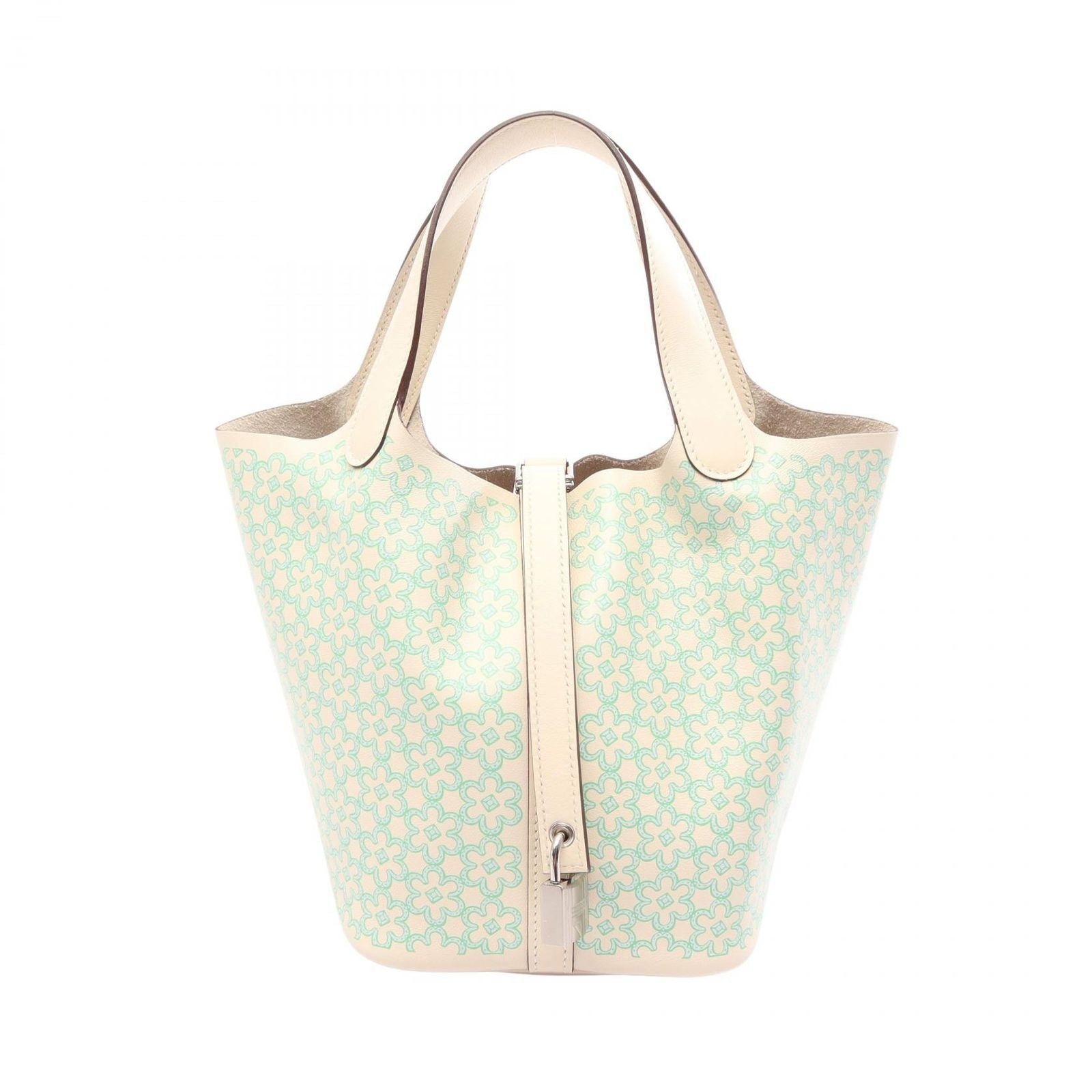 Hermes Picotin Lock PM Lucky Daisy Nata Vert Leather Handbag