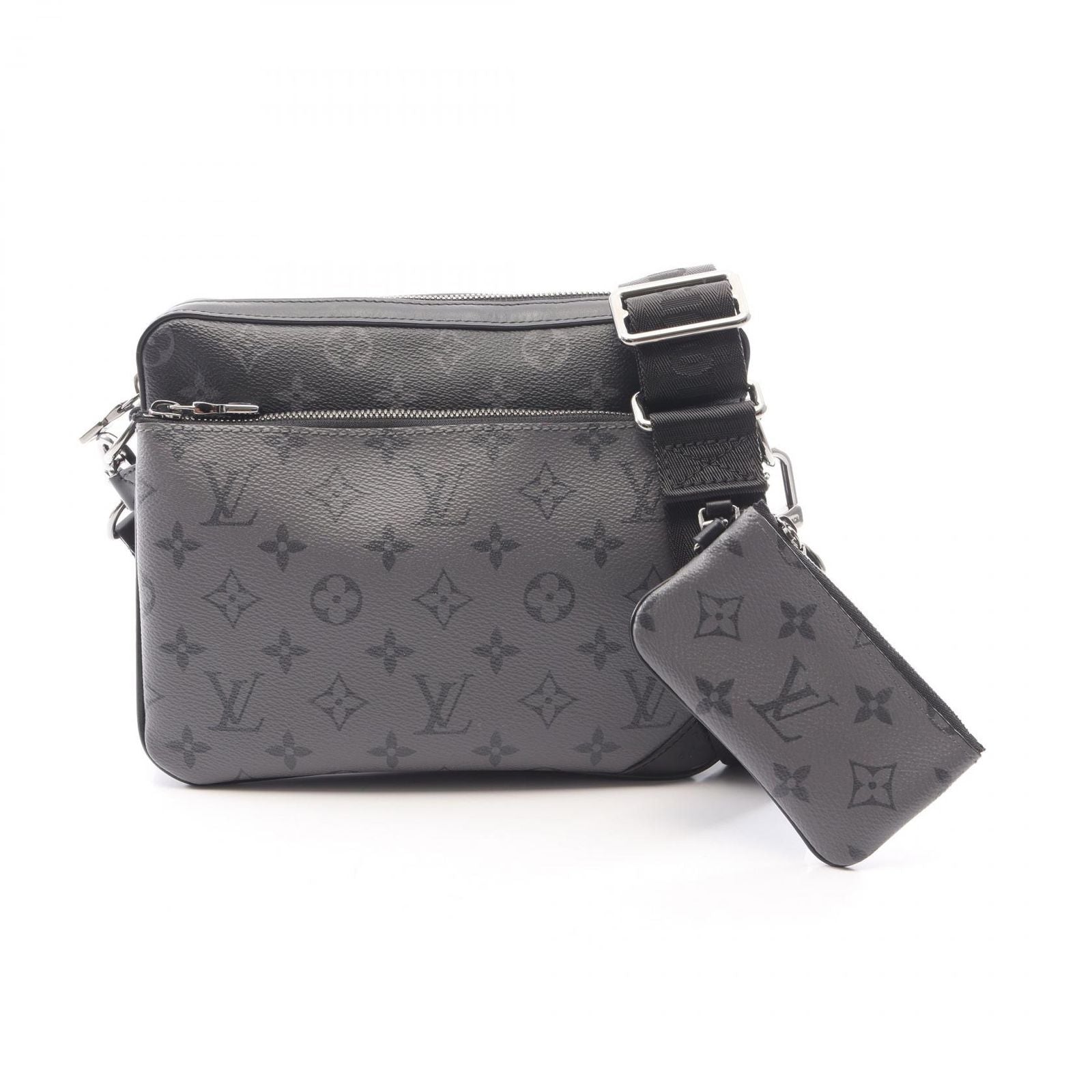 Louis Vuitton Shoulder Bag Trio Messenger Monogram Eclipse Canvas Leather