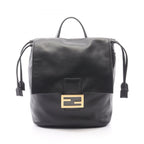 Fendi Backpack FF Logo Black Leather