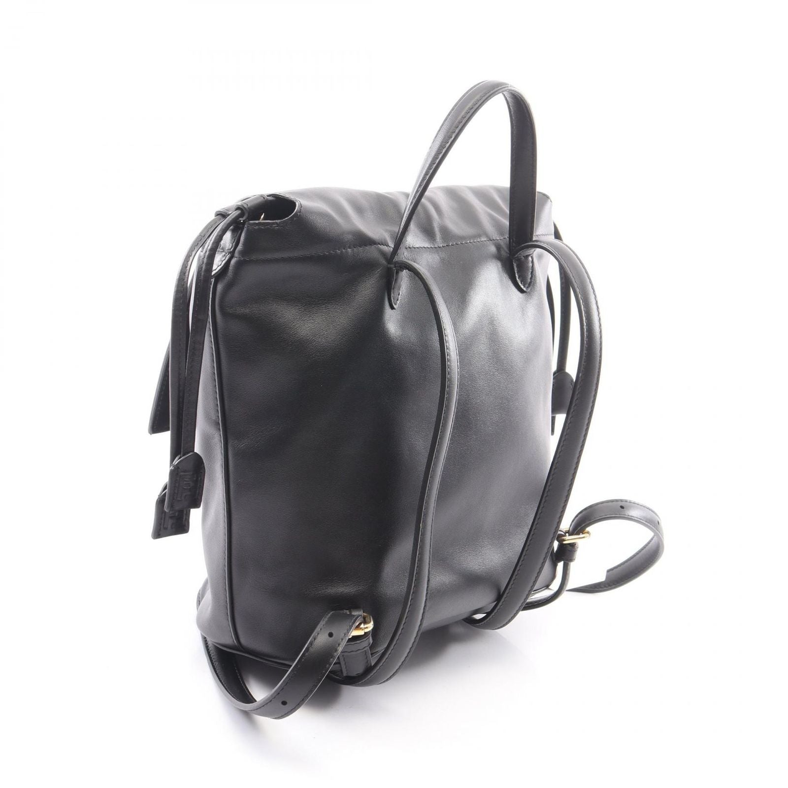 Fendi Backpack FF Logo Black Leather — view 2