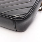 Chanel Shoulder Bag CC Logo Diamond Stitch Black Leather CC Chain — view 8