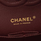 Chanel Shoulder Bag Blanc Stitch Double Flap Black Lambskin Chain — view 4