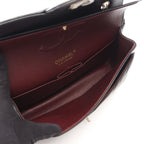 Chanel Shoulder Bag Blanc Stitch Double Flap Black Lambskin Chain — view 3