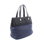 Chanel Tote Bag Paris Biarritz Navy Black Nylon Leather — view 2