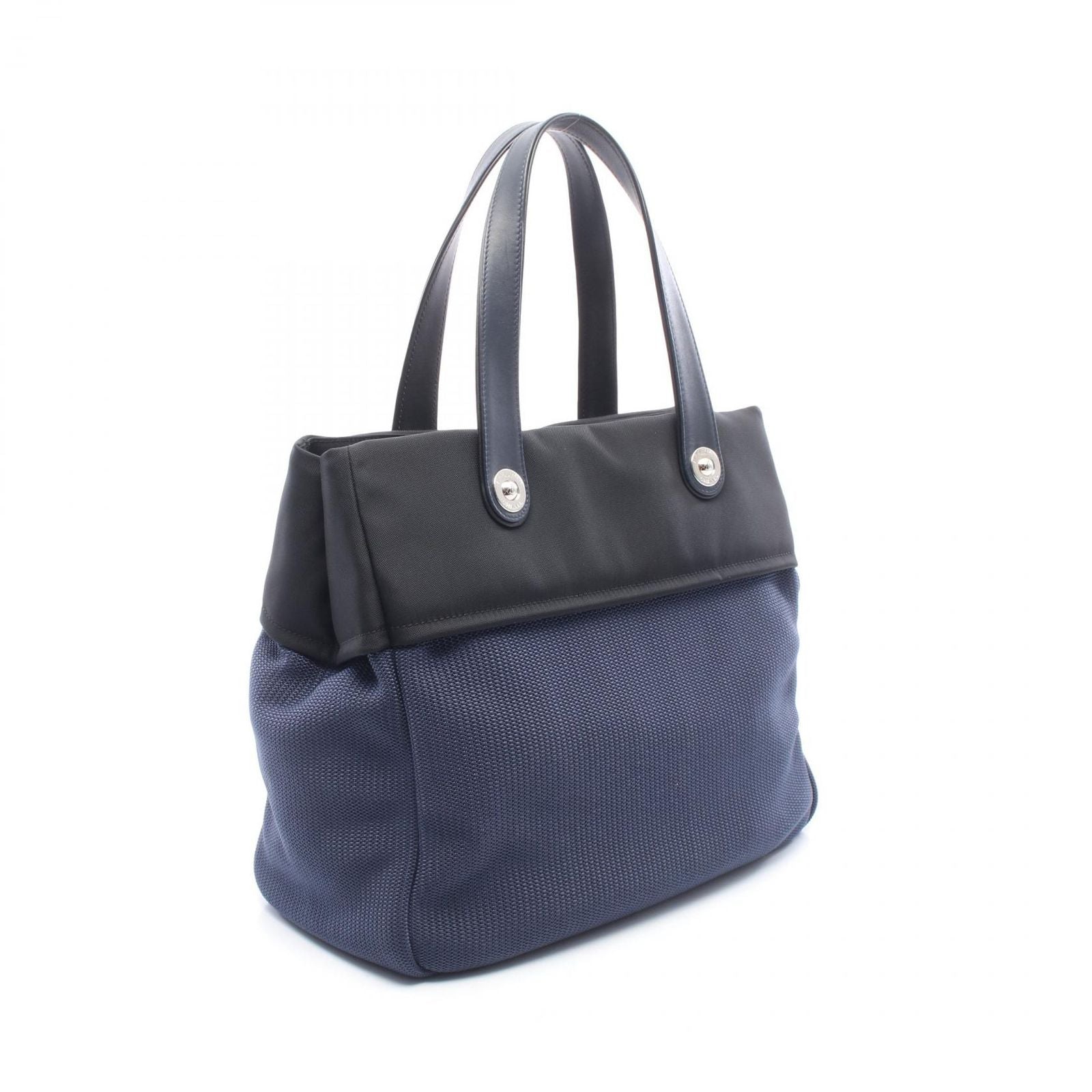 Chanel Tote Bag Paris Biarritz Navy Black Nylon Leather — view 2
