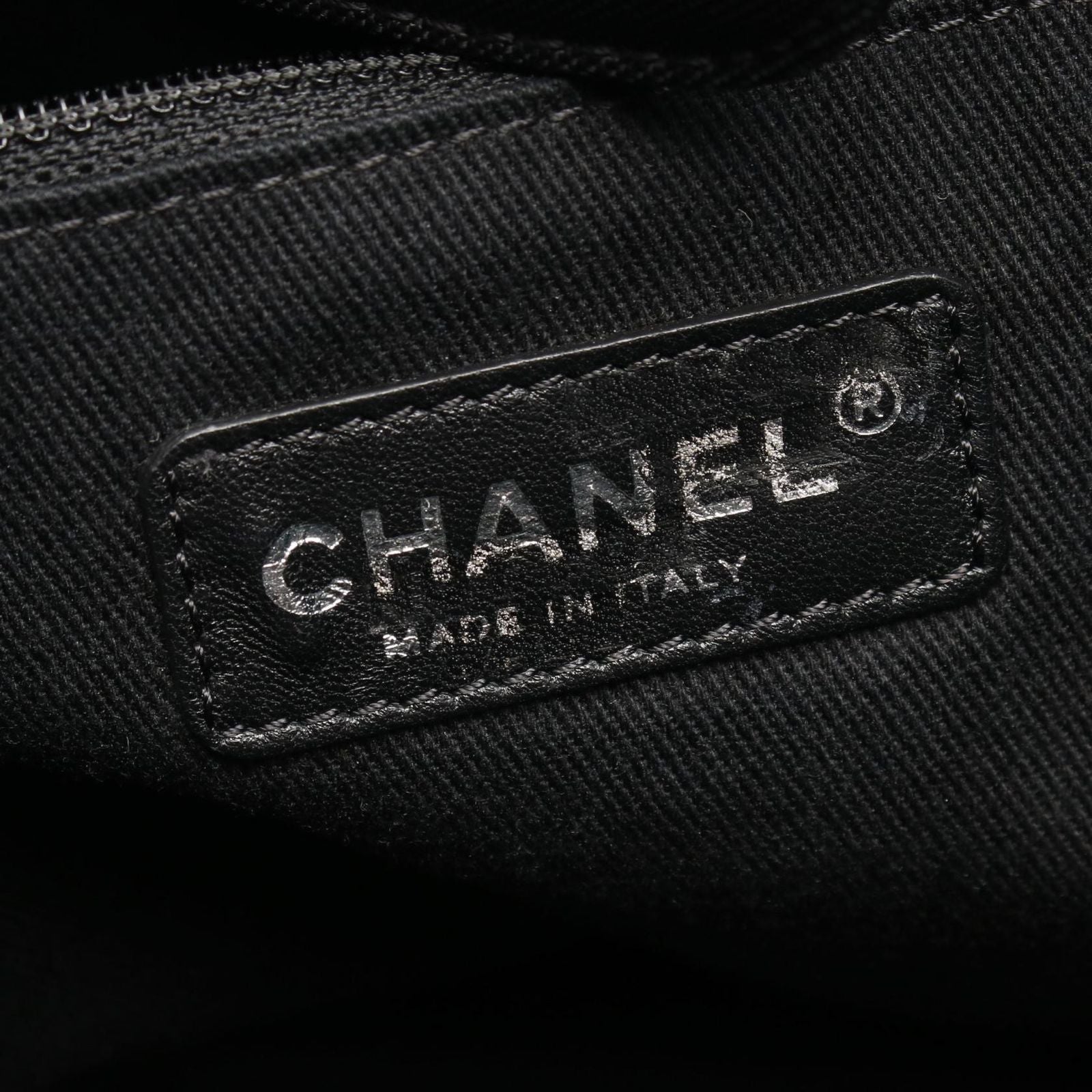 Chanel Tote Bag Paris Biarritz Navy Black Nylon Leather — view 4