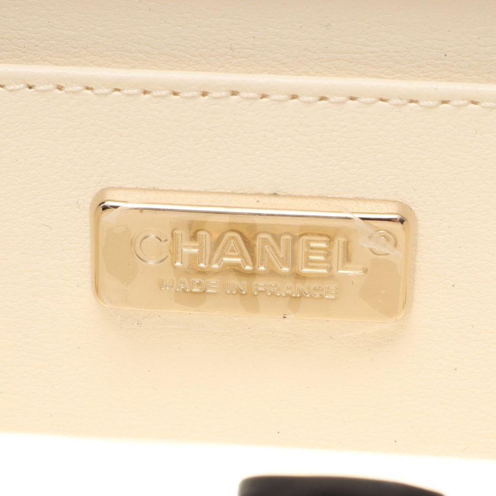 Chanel Shoulder Bag Quilted Mini Minaudiere Evening White Lambskin Small Box — view 4