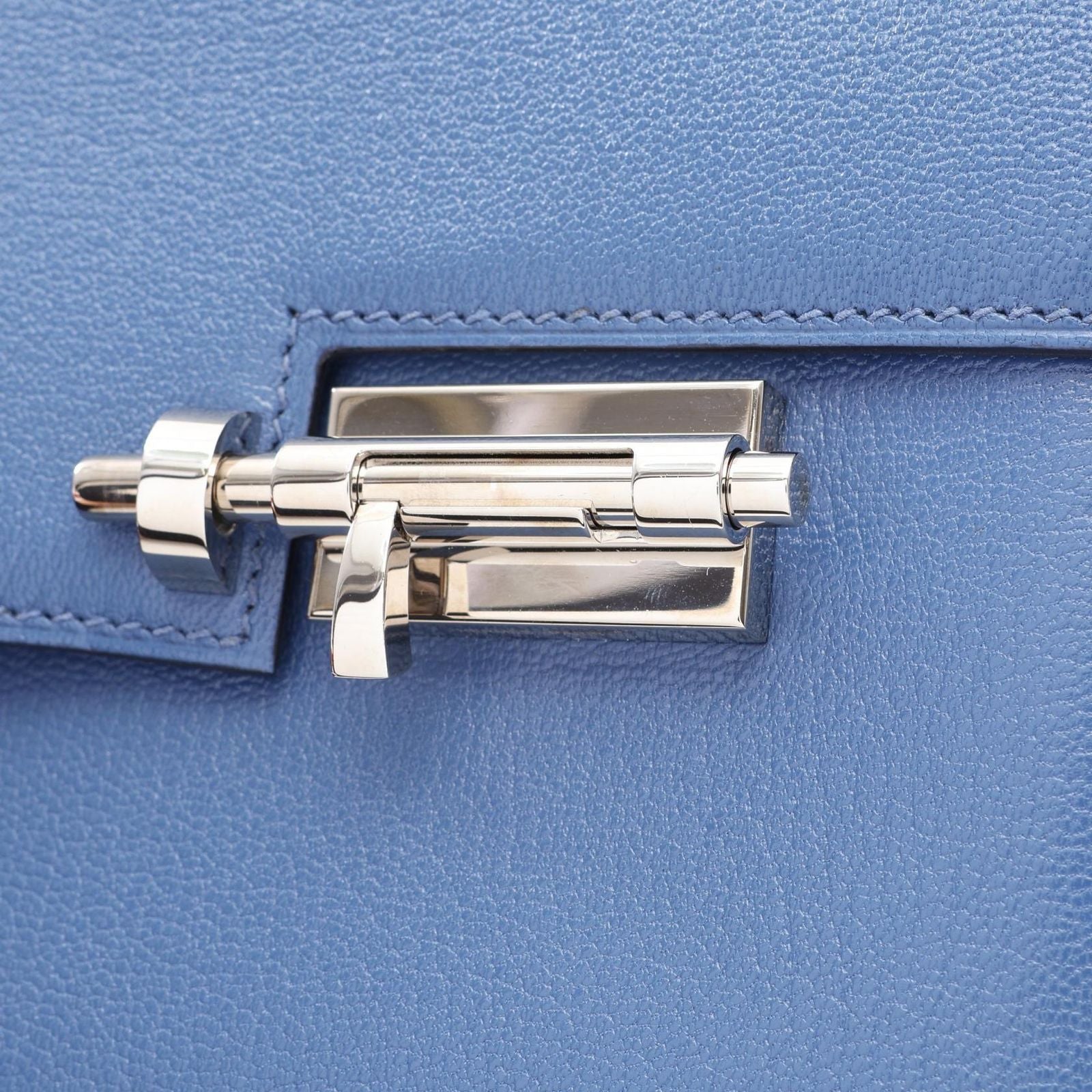 Hermes Shoulder Bag Velu Mini Blue Brighton Leather Chain — view 8