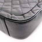 Chanel Shoulder Bag Quilted Black Caviar Leather Chain — view 7