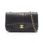 Chanel Shoulder Bag Mademoiselle Black Lambskin Chain