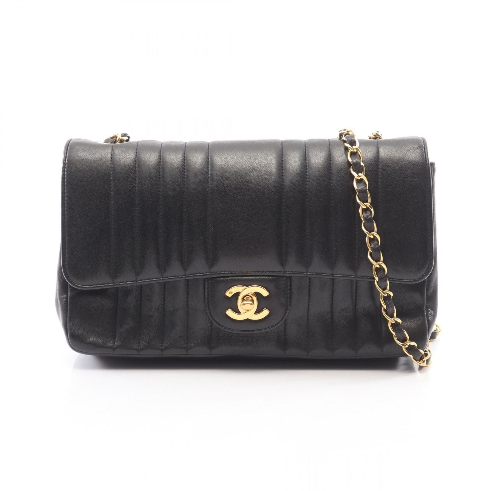 Chanel Shoulder Bag Mademoiselle Black Lambskin Chain