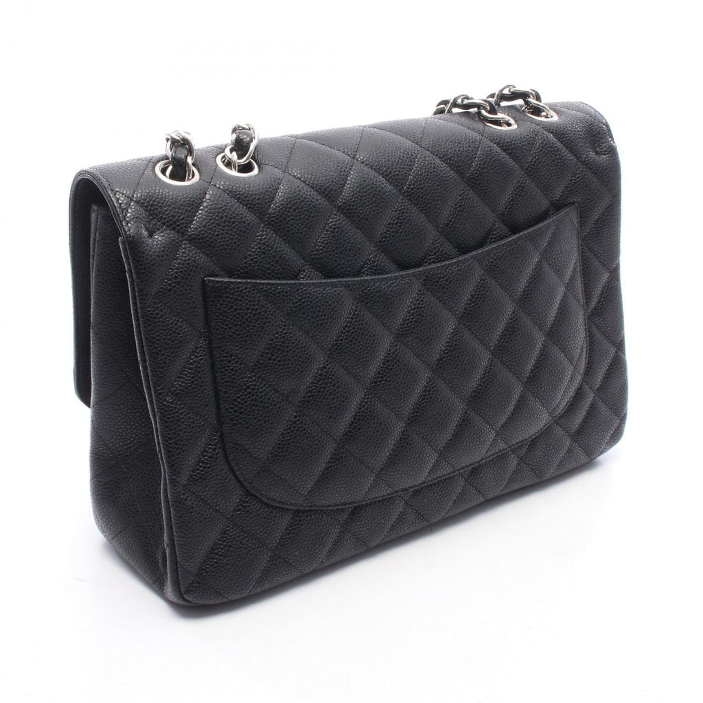 Chanel Shoulder Bag Maxi Quilted 30 Single Flap Black Caviar Leather Chain — view 2