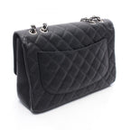Chanel Shoulder Bag Maxi Quilted 30 Single Flap Black Caviar Leather Chain — view 2