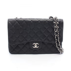 Chanel Shoulder Bag Maxi Quilted 30 Single Flap Black Caviar Leather Chain