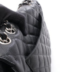 Chanel Shoulder Bag Maxi Quilted 30 Single Flap Black Caviar Leather Chain — view 6