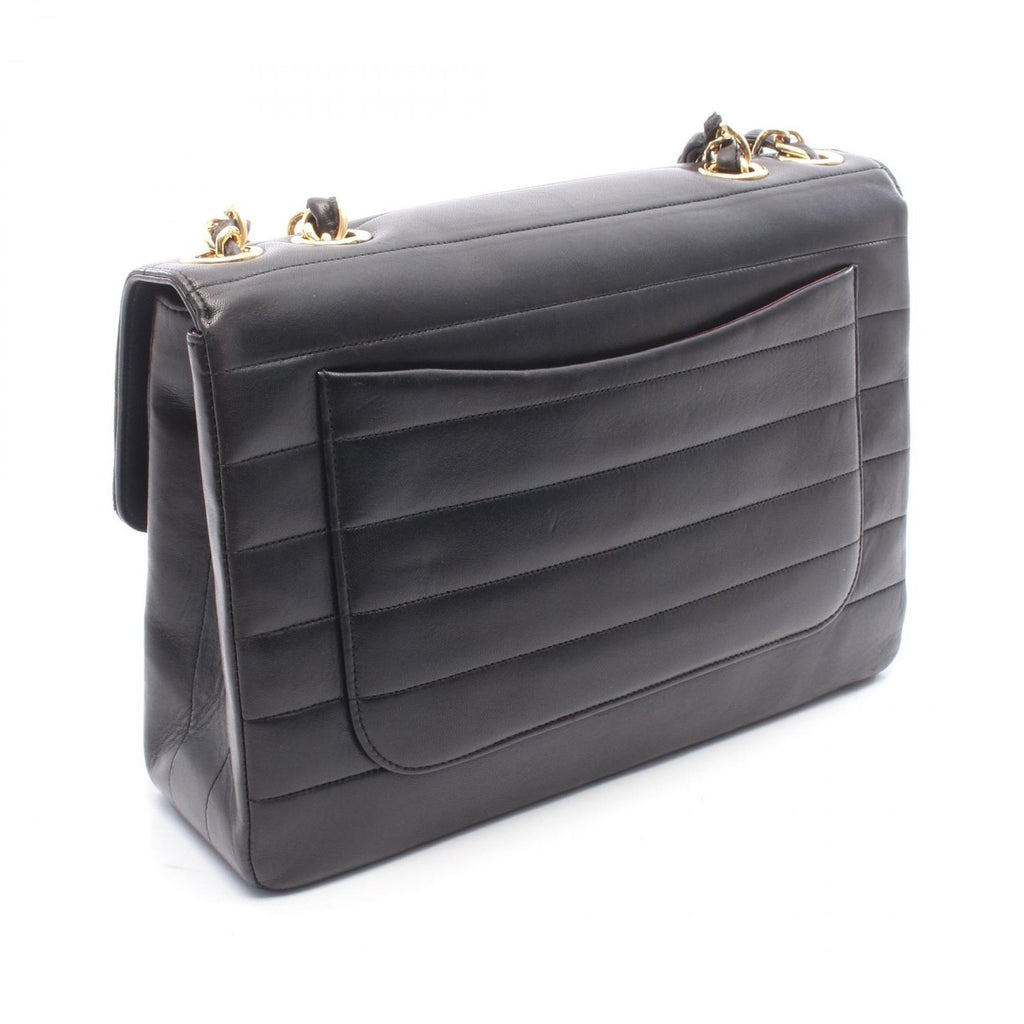 Chanel Shoulder Bag Mademoiselle Big CC Logo Single Flap Black Lambskin Chain — view 2