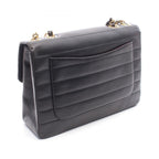Chanel Shoulder Bag Mademoiselle Big CC Logo Single Flap Black Lambskin Chain — view 2