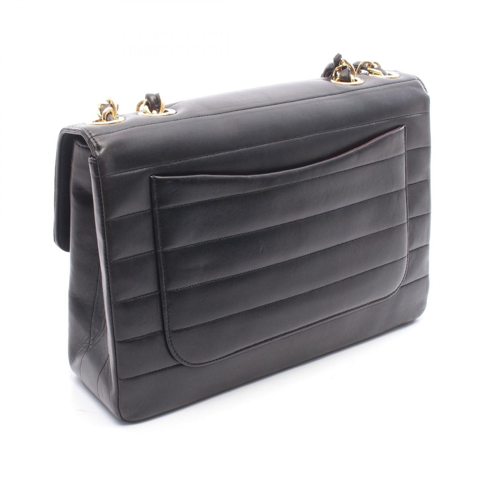 Chanel Shoulder Bag Mademoiselle Big CC Logo Single Flap Black Lambskin Chain — view 2