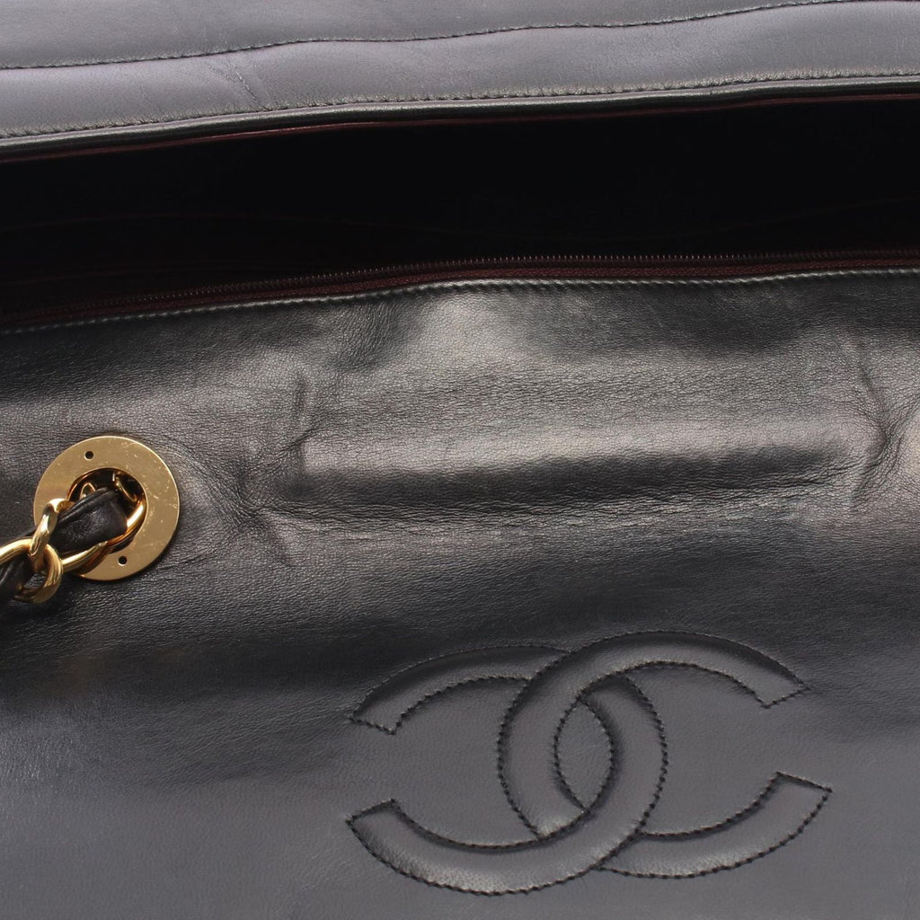 Chanel Shoulder Bag Mademoiselle Big CC Logo Single Flap Black Lambskin Chain — view 8