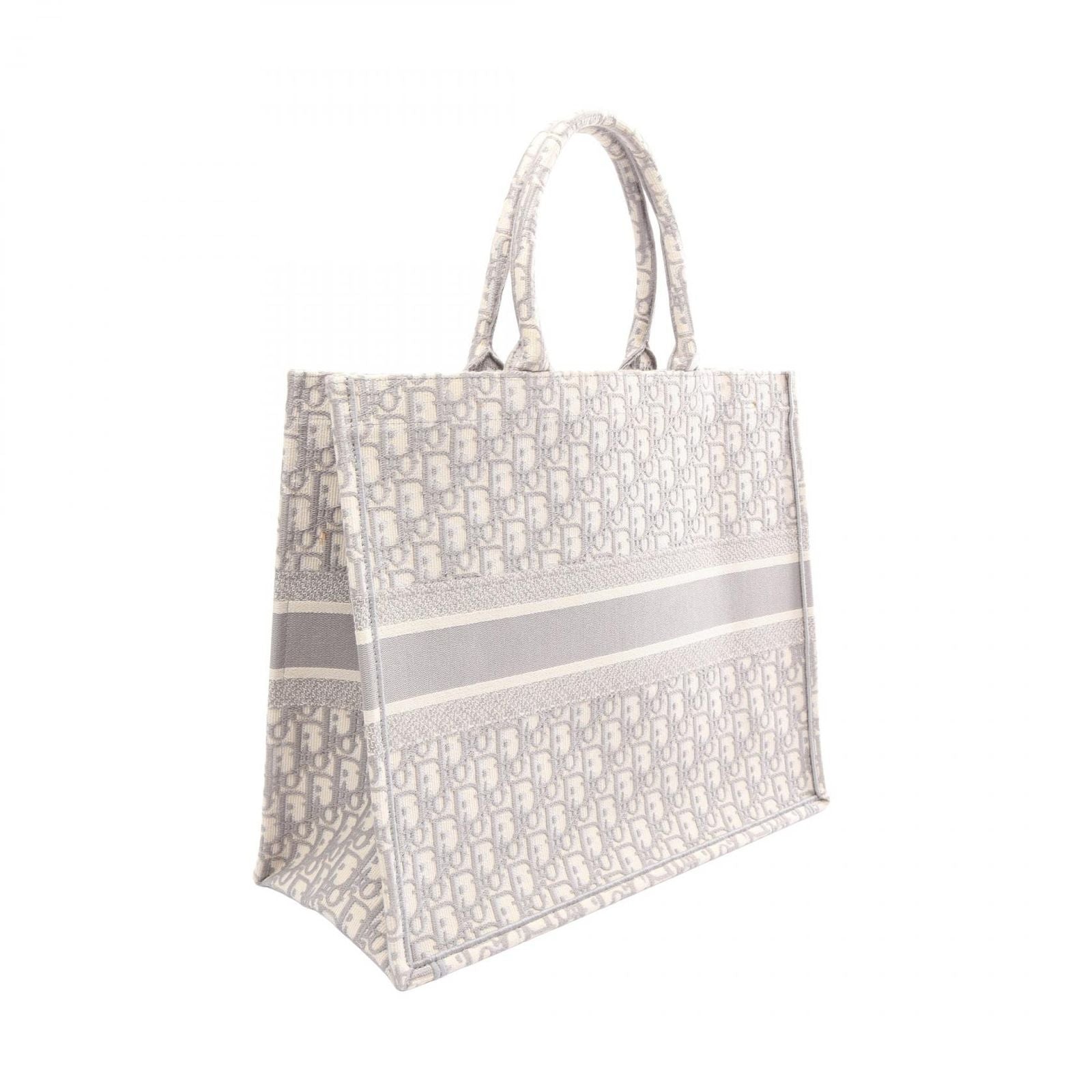 Dior Tote Bag Book Large Oblique Gray White — view 2