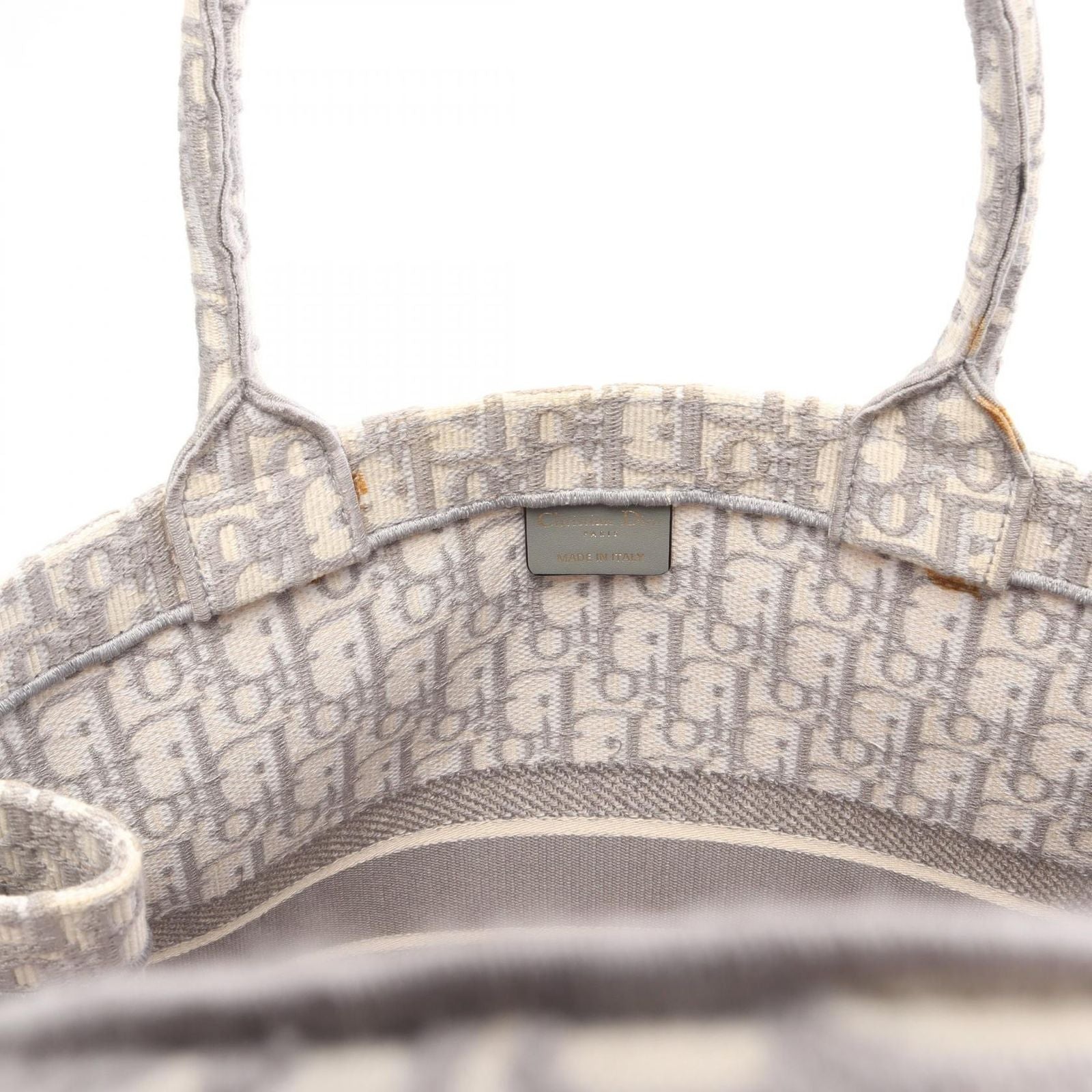Dior Tote Bag Book Large Oblique Gray White — view 5