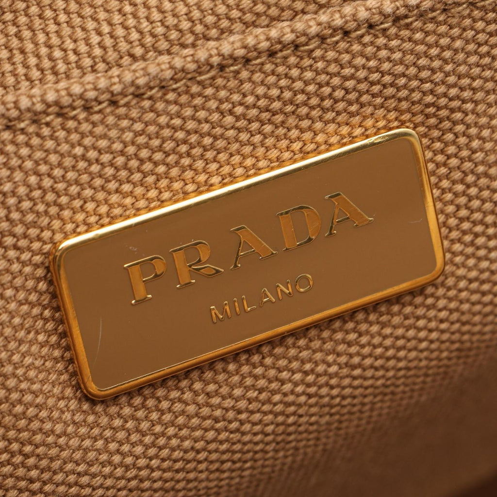 Prada Tote Bag Canapa 2-Way Brown Black Canvas — view 4
