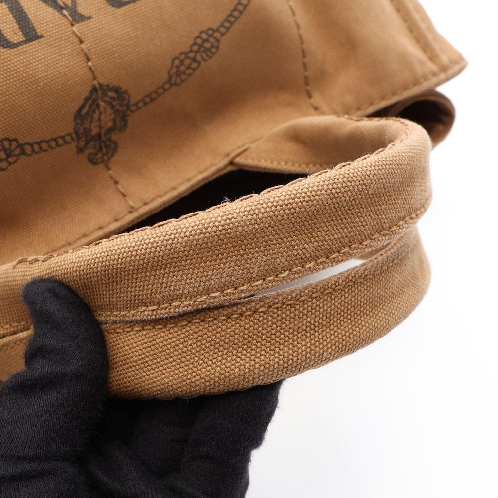 Prada Tote Bag Canapa 2-Way Brown Black Canvas — view 5