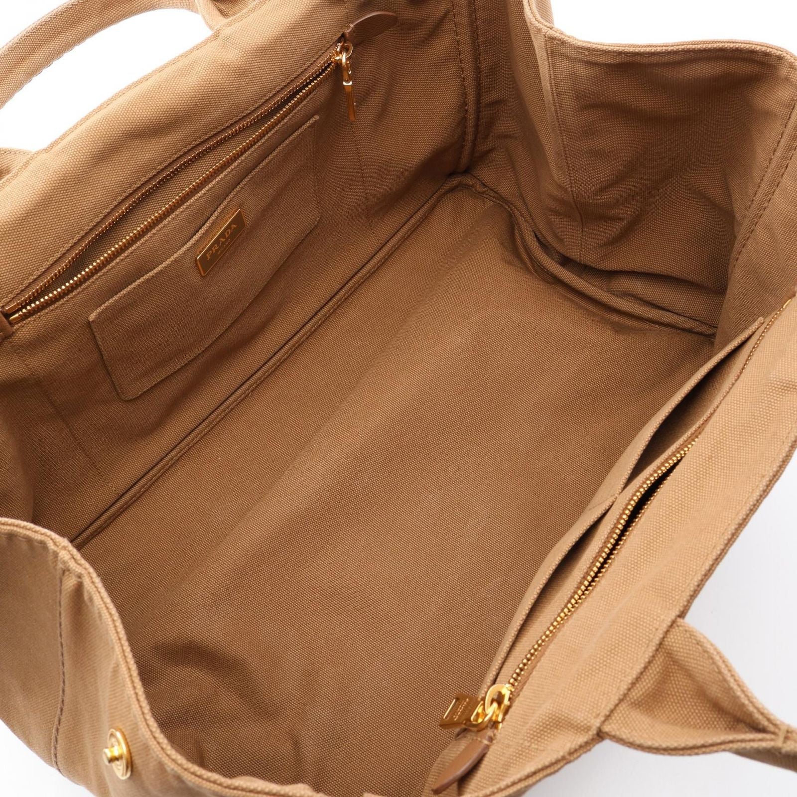 Prada Tote Bag Canapa 2-Way Brown Black Canvas — view 3