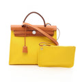 Hermes Handbag Herbag Zip PM 2-Way Jaune Naple Natural Canvas Leather Zip PM