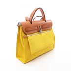Hermes Handbag Herbag Zip PM 2-Way Jaune Naple Natural Canvas Leather Zip PM — view 2