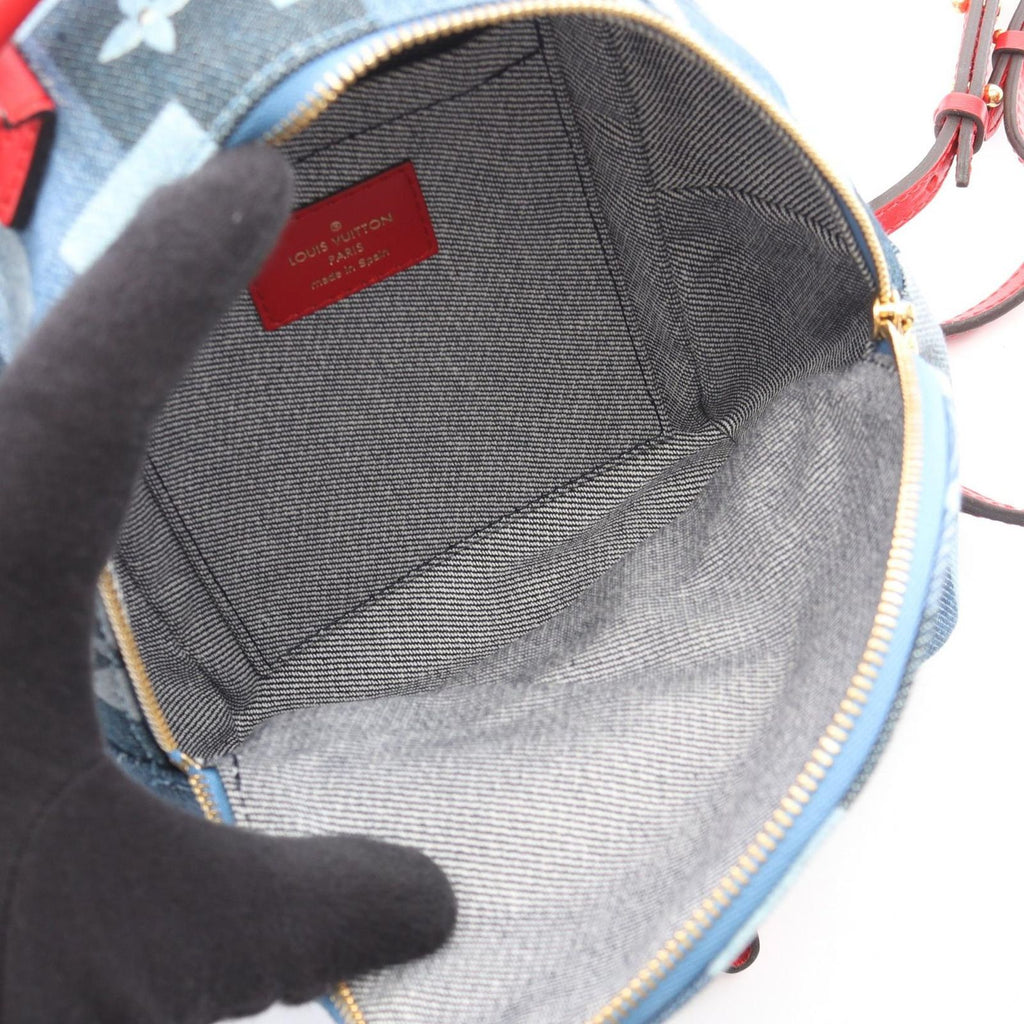 Louis Vuitton Backpack Palm Spring Mini Blue Denim Canvas — view 3