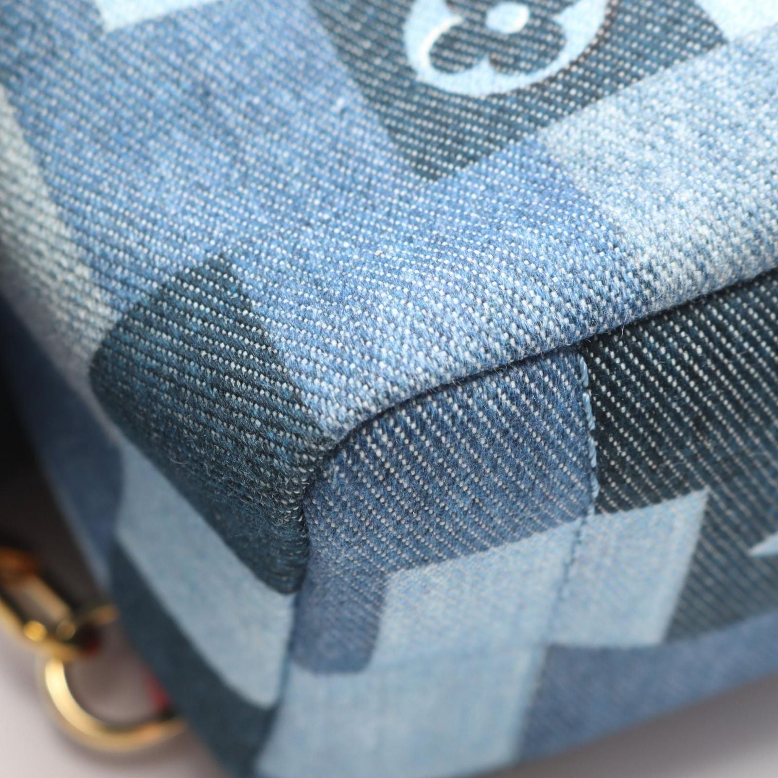 Louis Vuitton Backpack Palm Spring Mini Blue Denim Canvas — view 6
