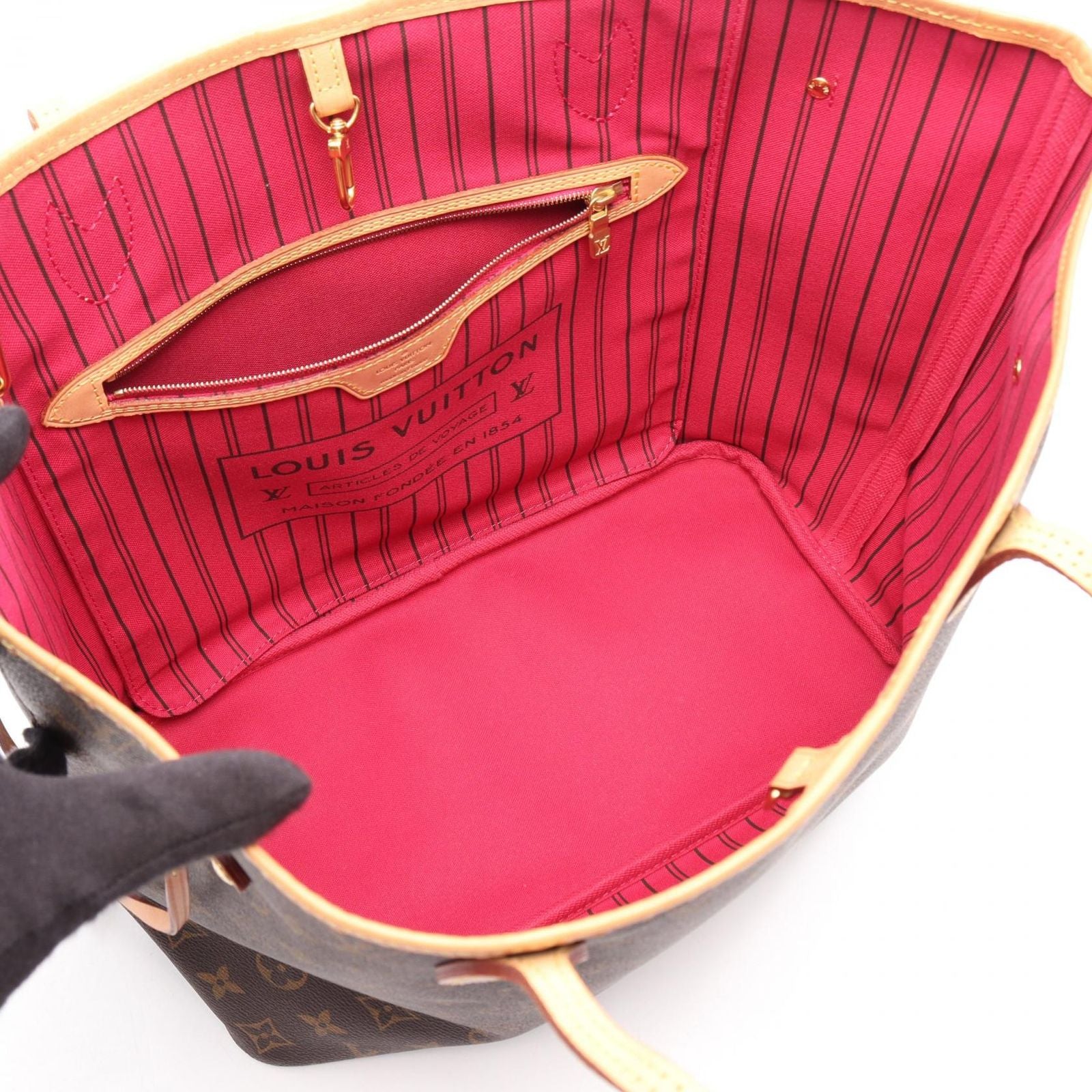 Louis Vuitton Tote Bag Neverfull MM Monogram Pivoine Canvas Leather — view 3