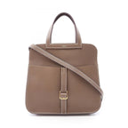 Hermes Halzan 25 2-Way Etoupe Leather Shoulder Bag
