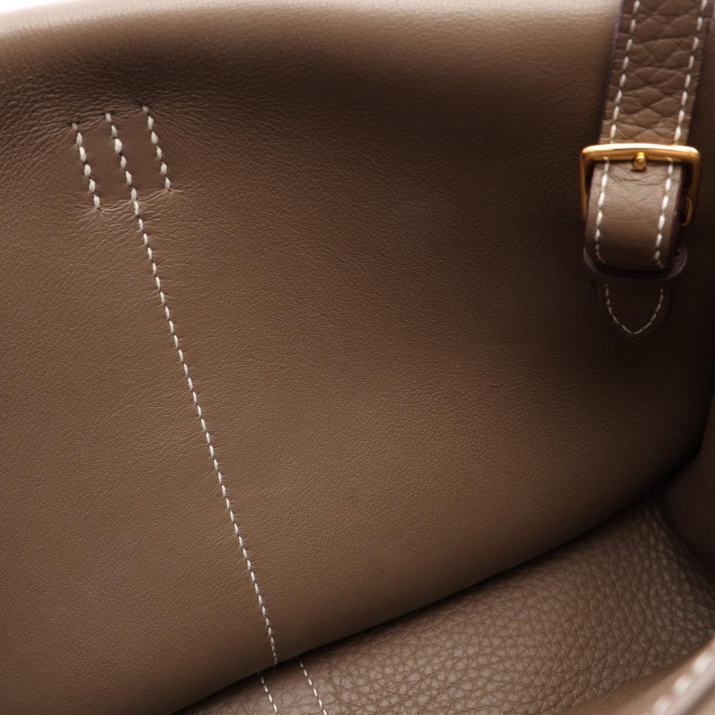 Hermes Halzan 25 2-Way Etoupe Leather Shoulder Bag — view 8