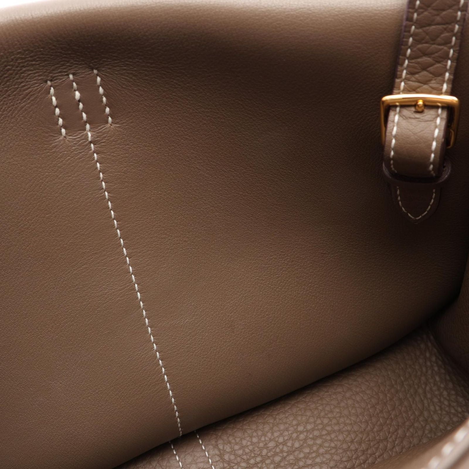 Hermes Halzan 25 2-Way Etoupe Leather Shoulder Bag — view 8