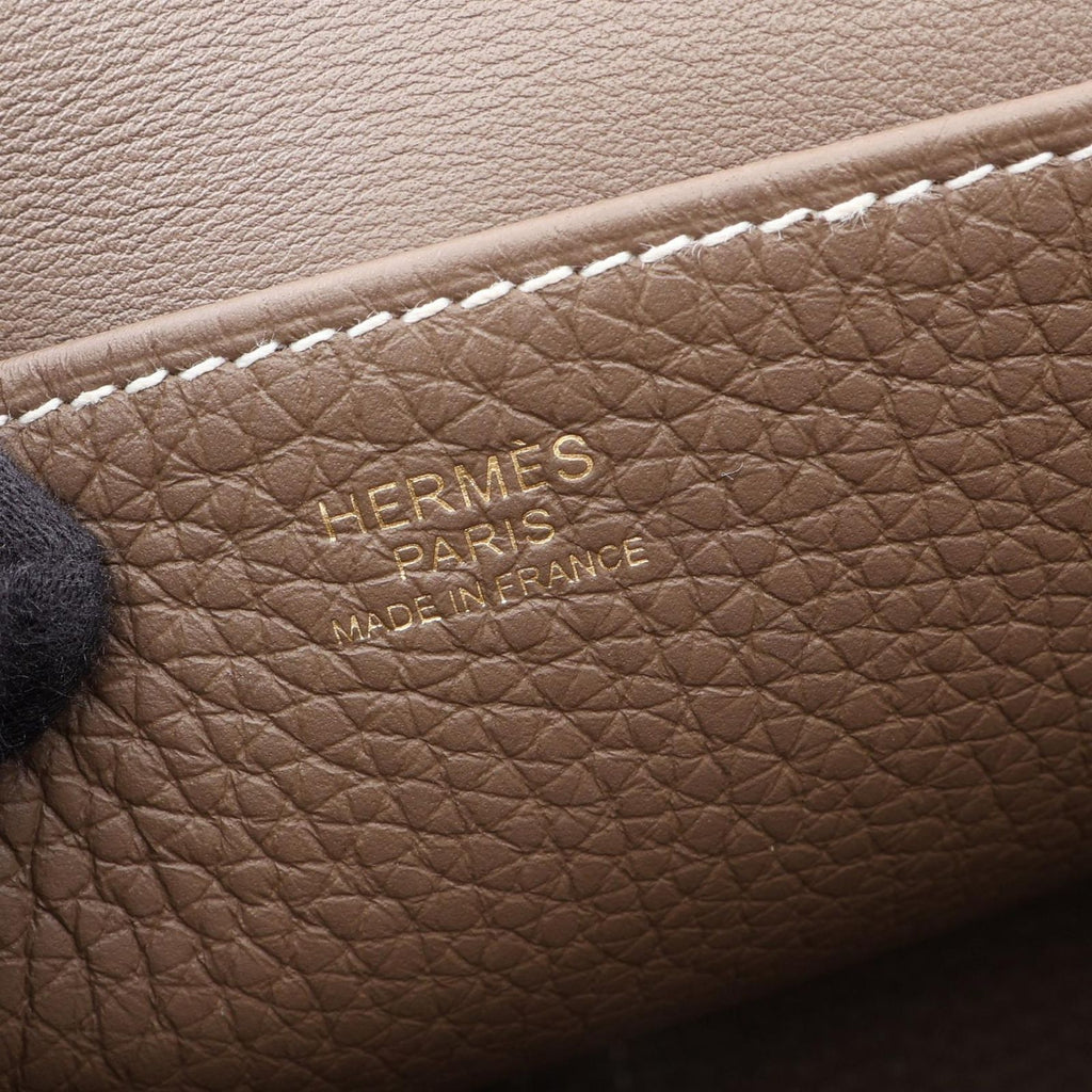 Hermes Halzan 25 2-Way Etoupe Leather Shoulder Bag — view 4