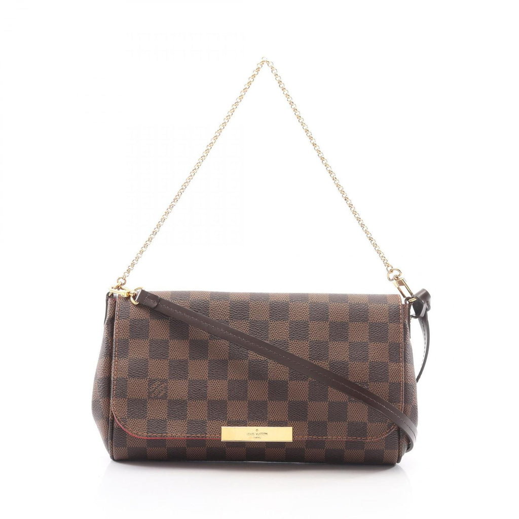 Louis Vuitton Handbag Favorite MM 2-Way Canvas Leather Crossbody