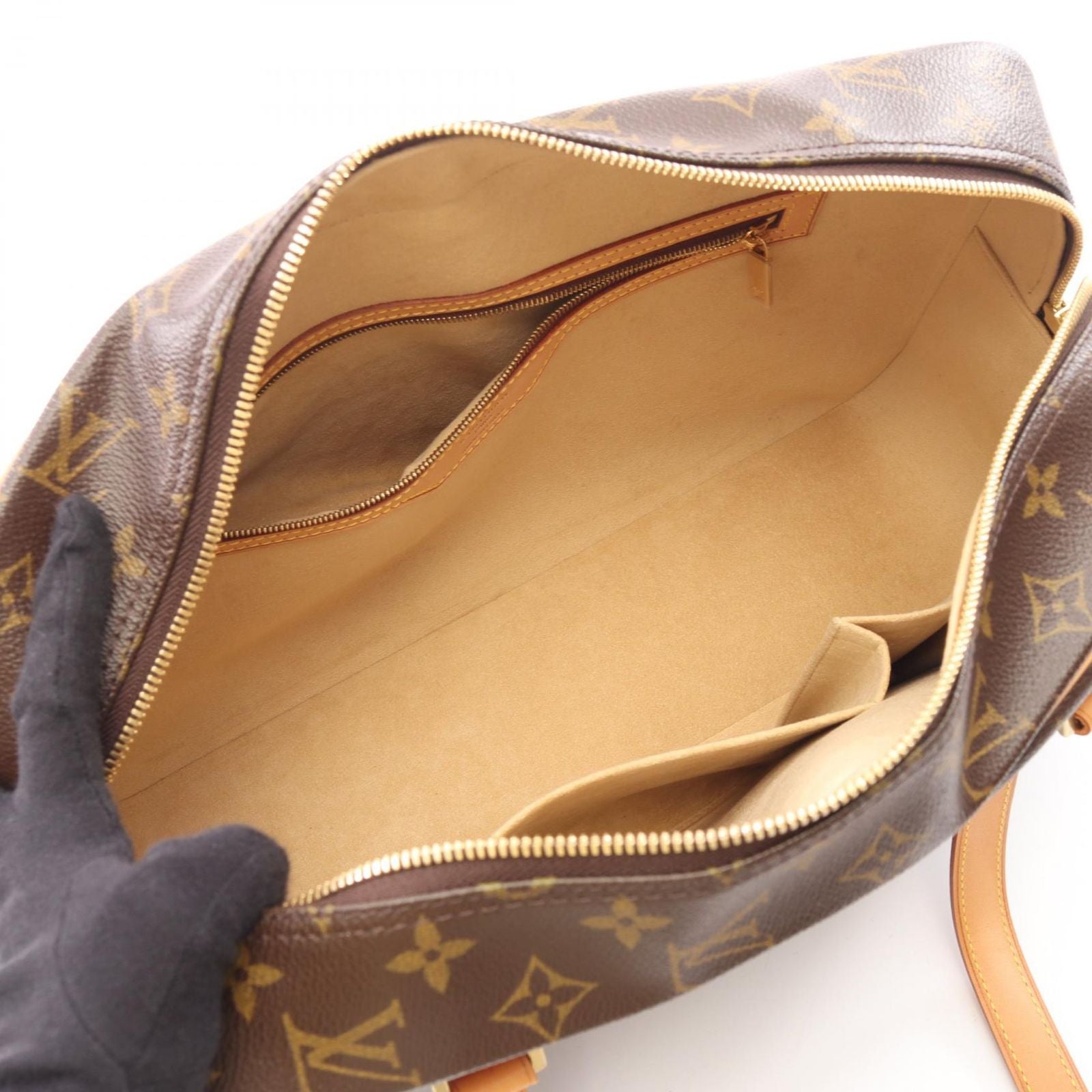 Louis Vuitton Shoulder Bag Cite GM Canvas Leather — view 3