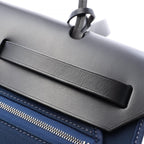 Hermes Herbag Zip PM Blue Navy Black Canvas Leather Dogalis Handbag — view 8
