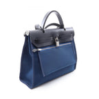 Hermes Herbag Zip PM Blue Navy Black Canvas Leather Dogalis Handbag — view 2