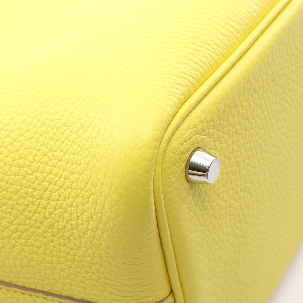 Hermes Picotin Lock PM Lime Leather Handbag — view 6