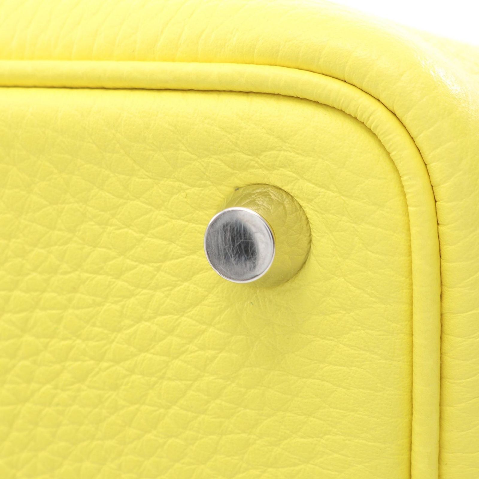 Hermes Picotin Lock PM Lime Leather Handbag — view 7