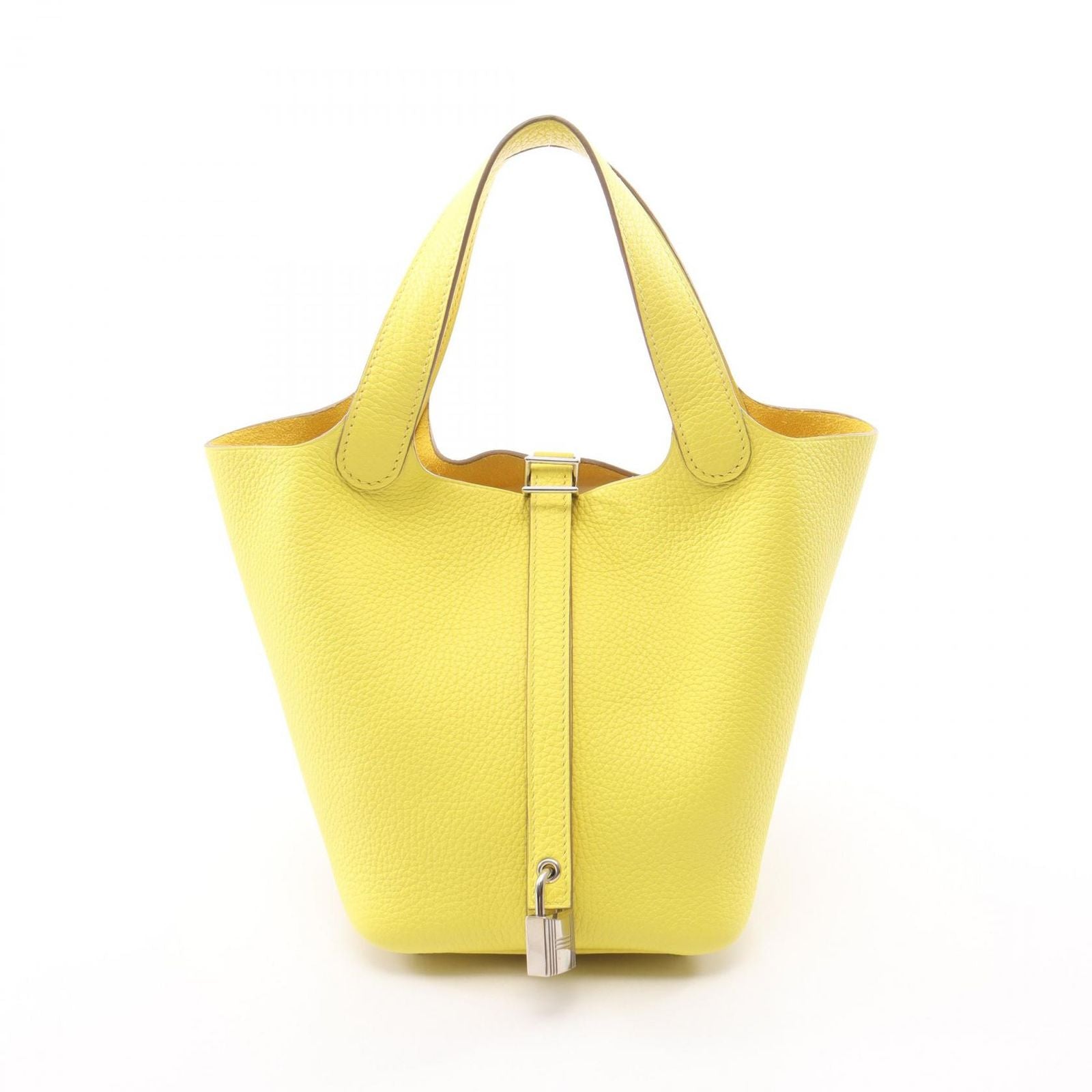 Hermes Picotin Lock PM Lime Leather Handbag