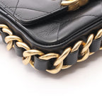 Chanel Shoulder Bag Quilted Chain Around Black Lambskin Mini Flap — view 6