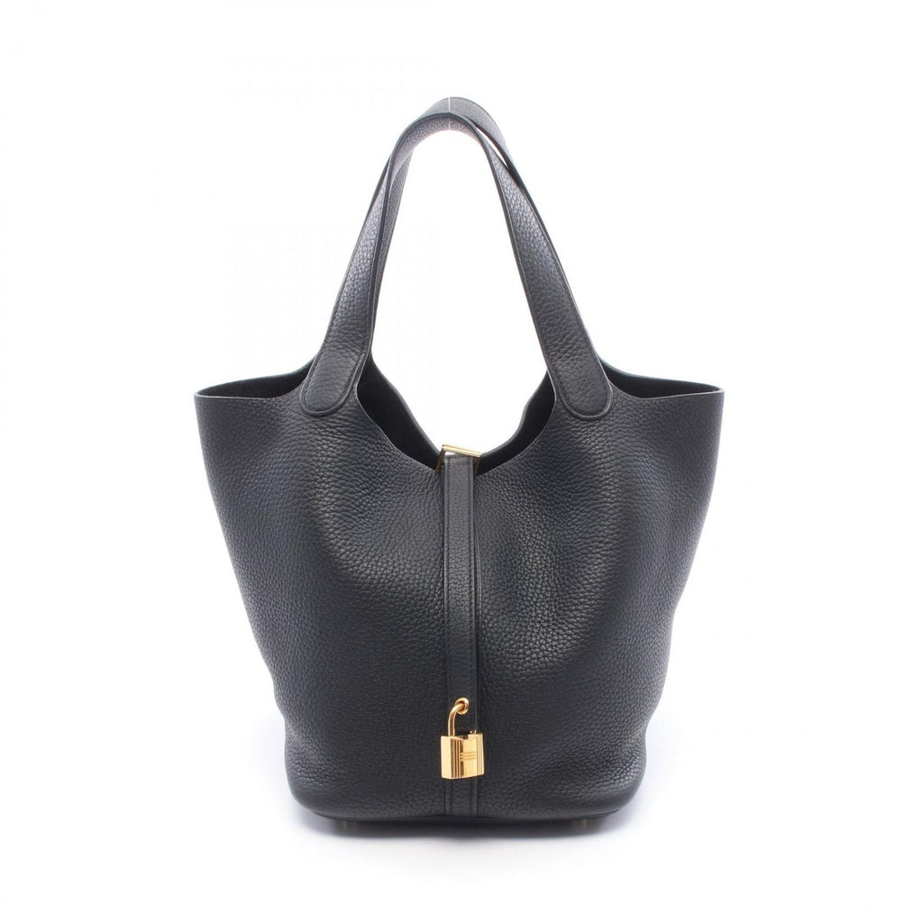 Hermes Picotin Lock MM Black Leather Handbag