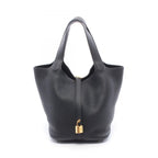 Hermes Picotin Lock MM Black Leather Handbag